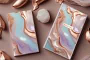 Blush Pink Fluid Marble Textures, a Texture Graphic by by creative paper (Thumbnail 3 of 5)