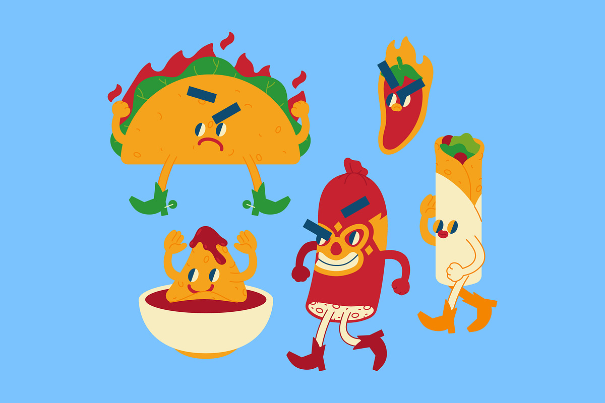 Mexican Food Asset Illustration, a Food Illustration by graphicook