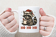 Ho Ho Ho Raccoon Png, Christmas Racc, an Illustration by Sublimation Artist (Thumbnail 8 of 9)