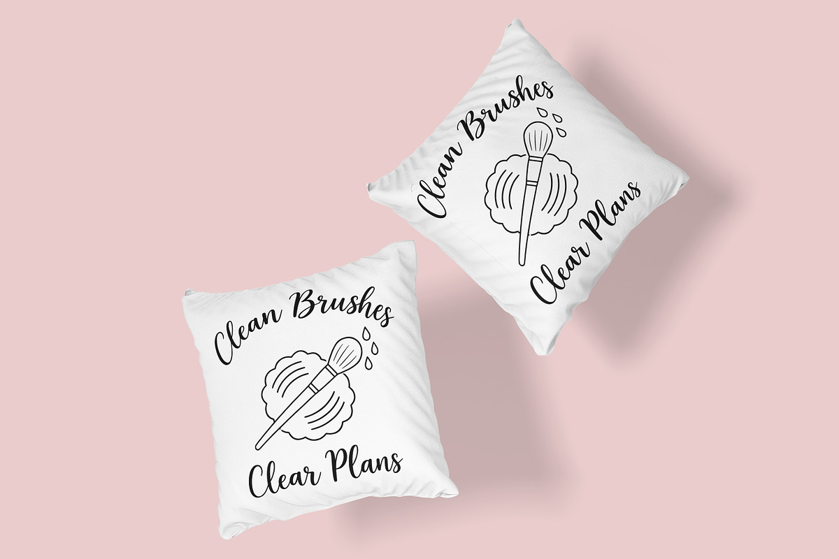 Makeup Brush Cleaning Quote Line Art, an Object Illustration by Ghagra (Photo 5 of 7)