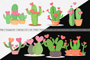 Heart Cactus Clipart, a Graphic by Artnoy (Thumbnail 2 of 5)