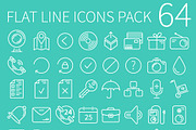 64 Flat Line Icons Pack, an Outline Icon by Nerokanji_Designs (Thumbnail 2 of 2)
