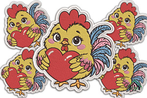 Cute Chicken Embroidery Design, a Graphic by Craft Nest