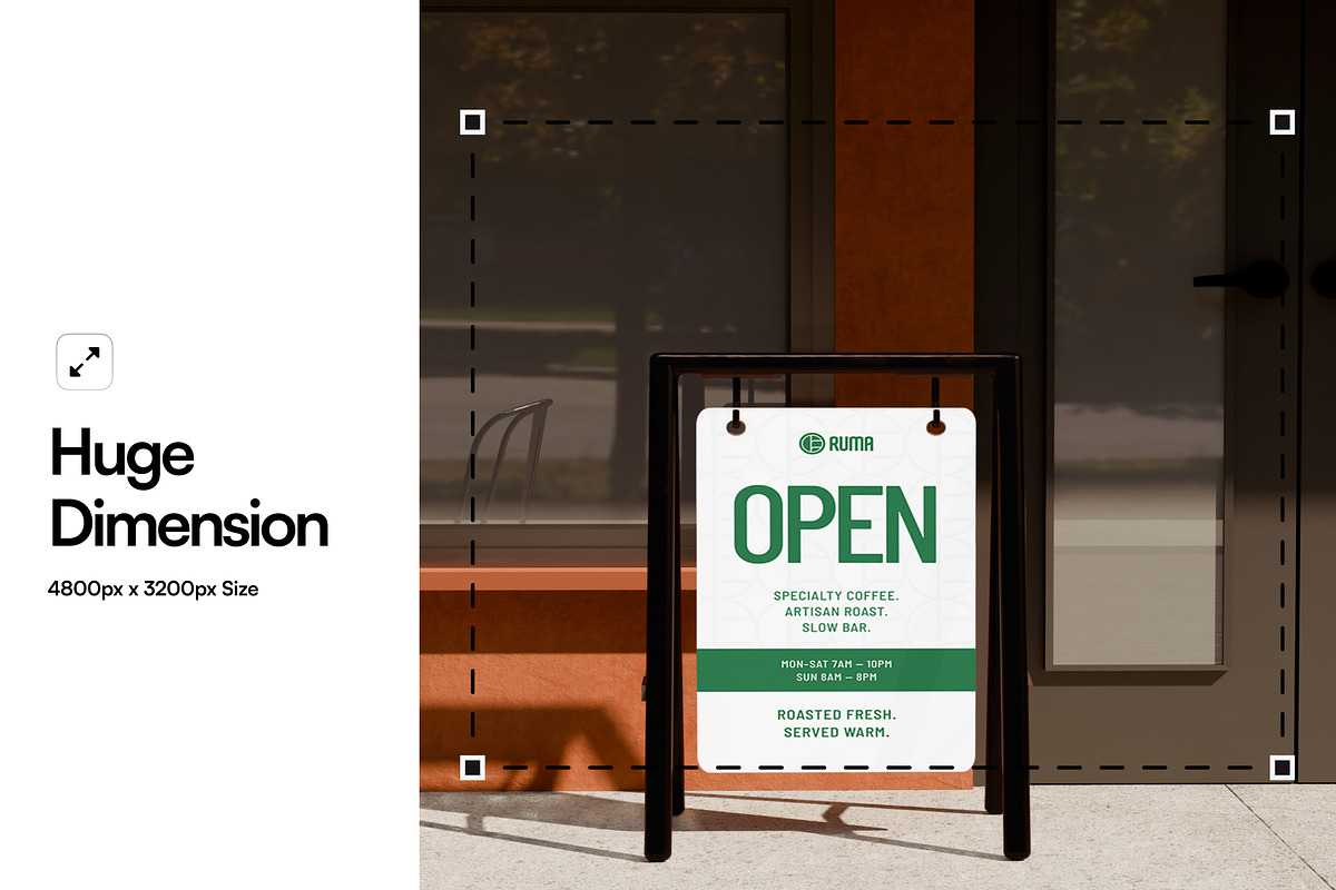 Frame Sign Cafe Mockup, an Advertising Mockup by SLAB! Design (Photo 2 of 7)