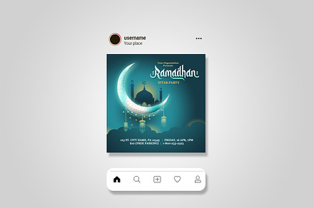 Ramadan Party Flyer and Instagram Ad