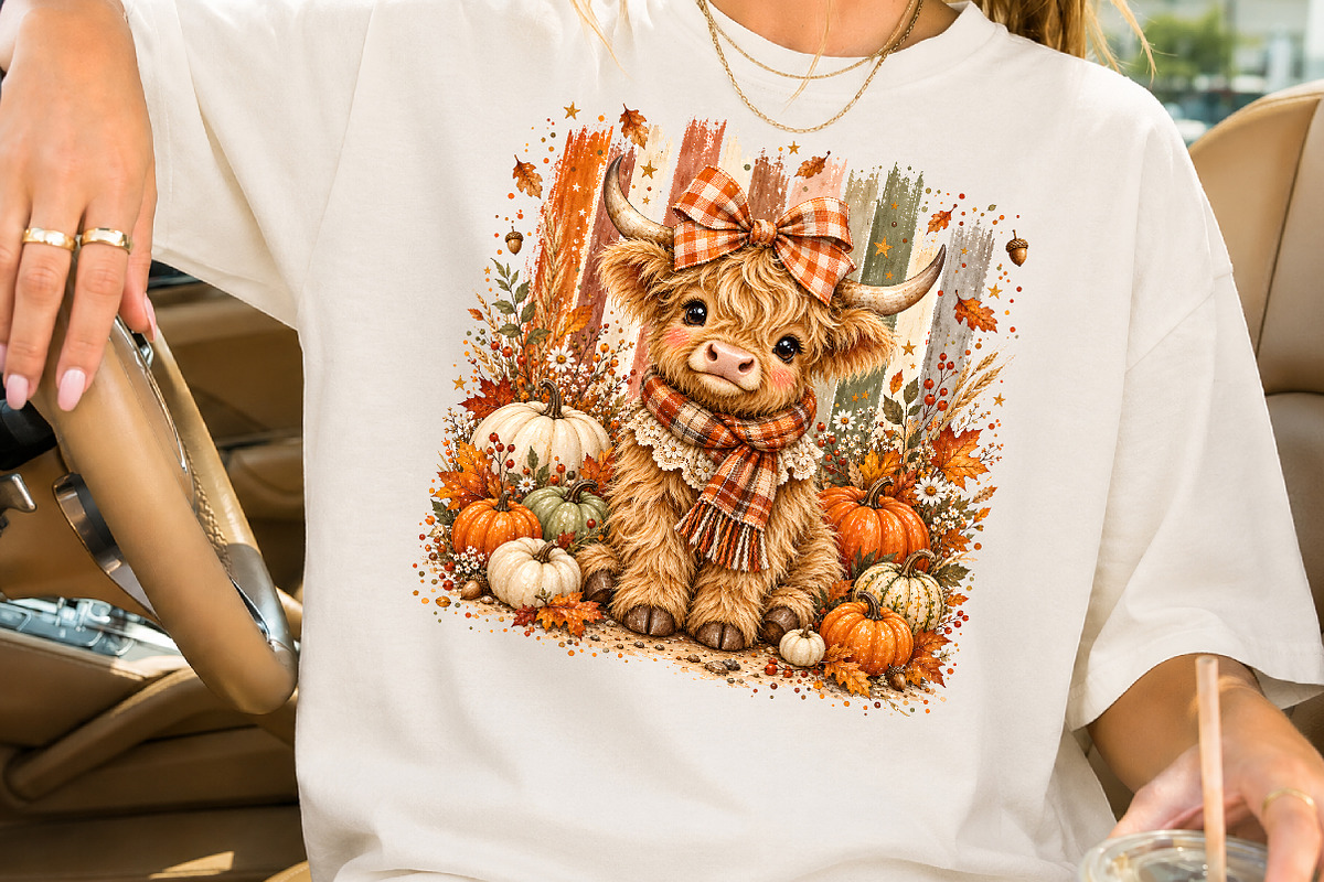 Fall Highland Cow Autumn PNG, a Seasonal Illustration by Rose Art (Photo 2 of 4)
