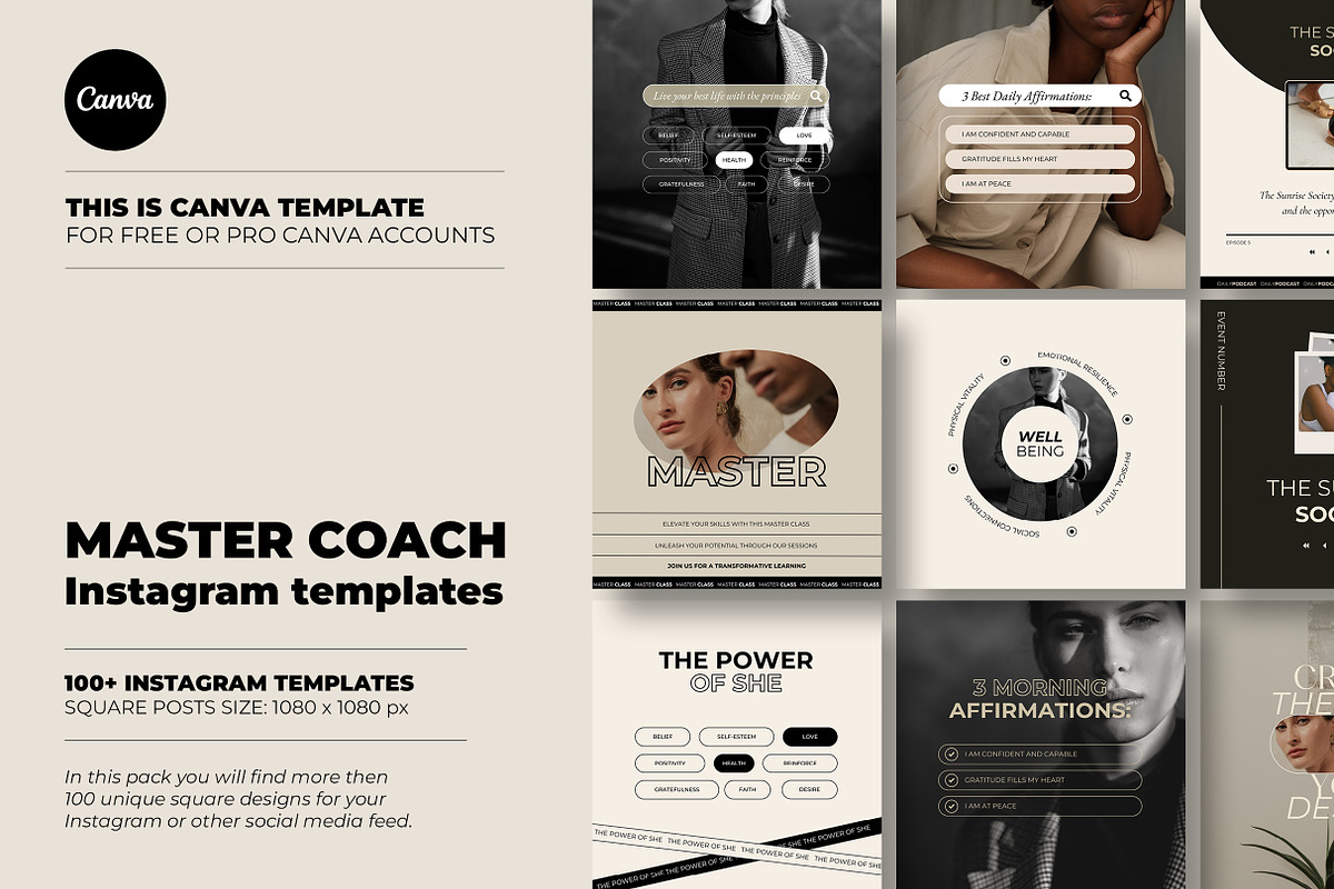 Master Coach Instagram Post Template, a Social Media Template by Mirazz (Photo 2 of 8)