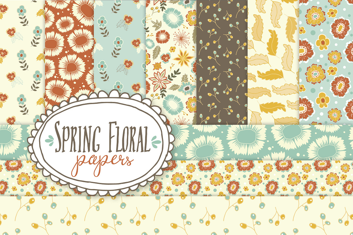 Spring Floral Patterns - Vector, a Pattern Graphic by The Pen and Brush (Photo 1 of 5)