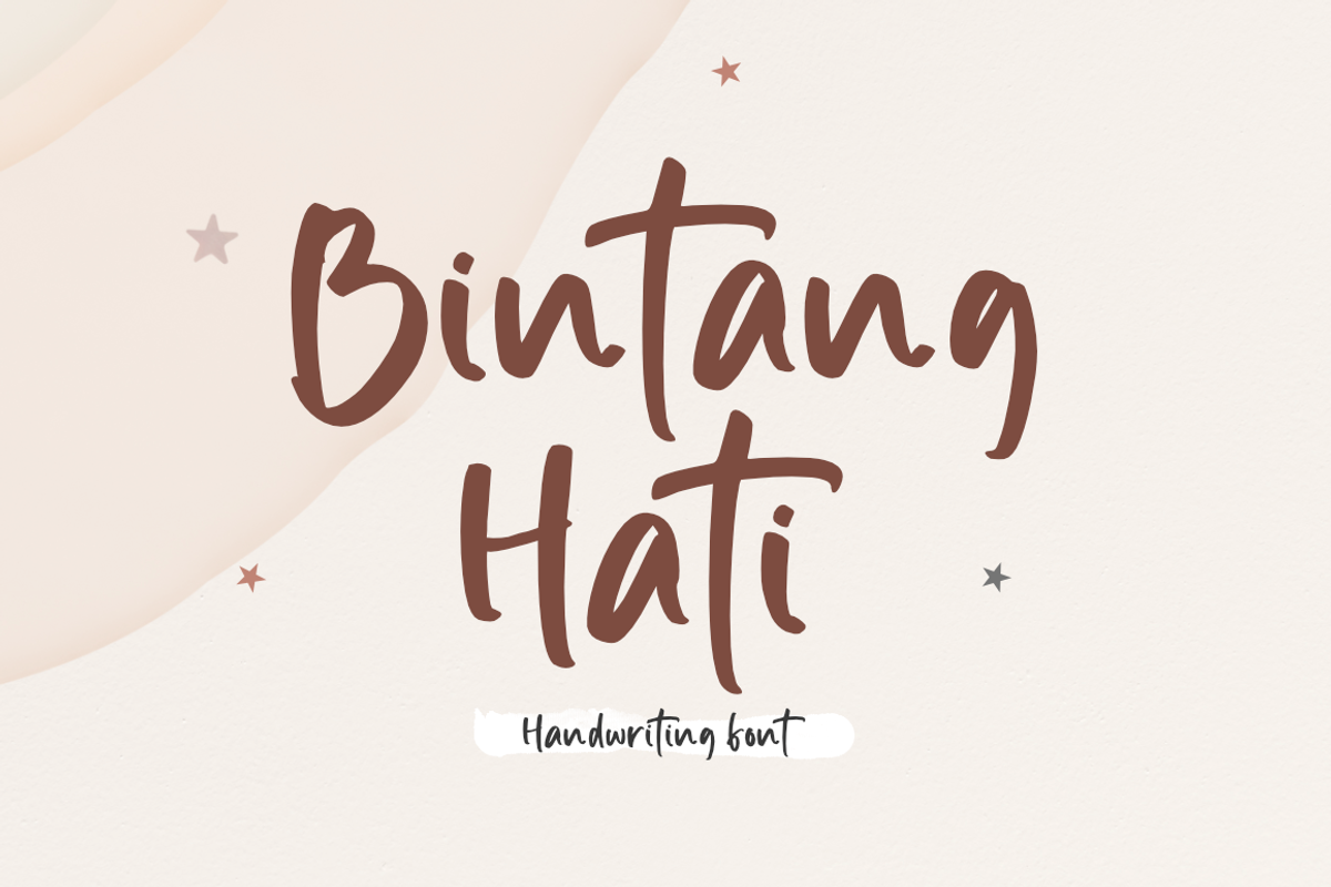 Bintang Hati - Handwriting Font, a Handwritten Font by Silverdav (Photo 1 of 7)
