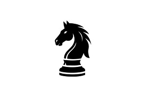 silhouette Black Chess Horse Logo, a Branding & Logo Template by funpixel