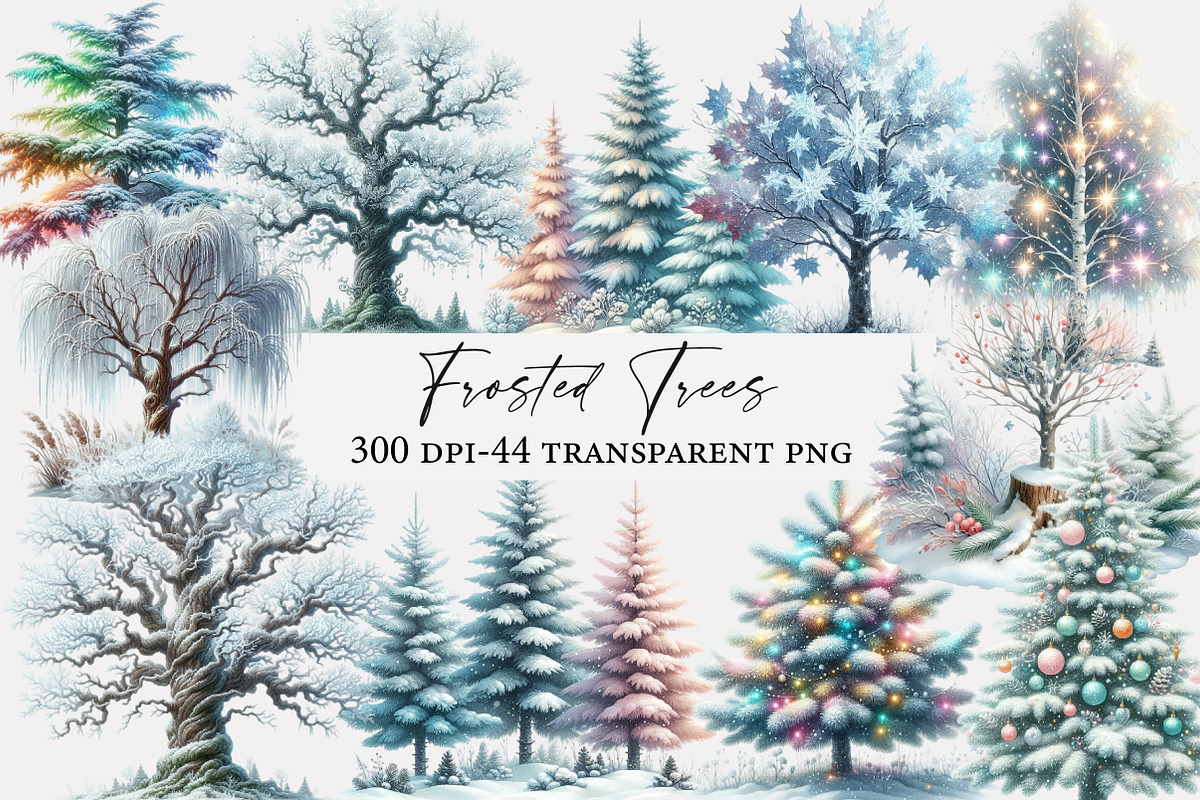Frosted Trees  Clipart, an Illustration by Designworld (Photo 1 of 5)