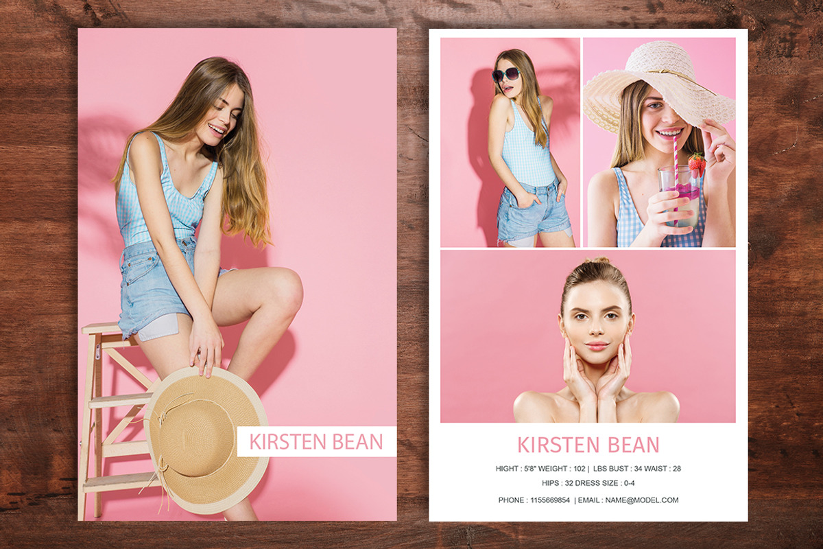 Modeling Comp Card V15, a Card Template by Madhabi Studio