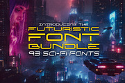 Futuristic Font Bundle - 93 Fonts!, a Sans Serif Font by HipFonts (Thumbnail 1 of 13)