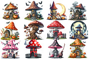 Halloween Mushroom House Clipart, an Illustration by Designworld (Thumbnail 2 of 6)