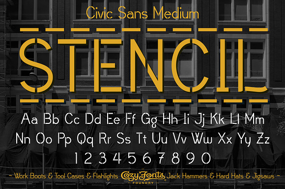 Civic Sans Medium Stencil preview 2