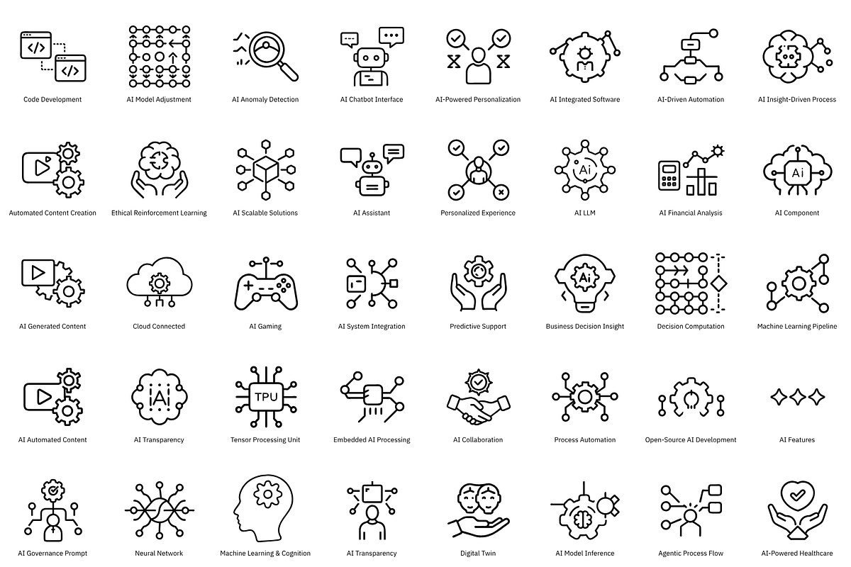 AI, API & Automation Icon Set – 100+, an Outline Icon by SJagiello (Photo 5 of 5)