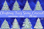 Christmas trees snow covered, an Illustration by LekoArt (Thumbnail 1 of 3)