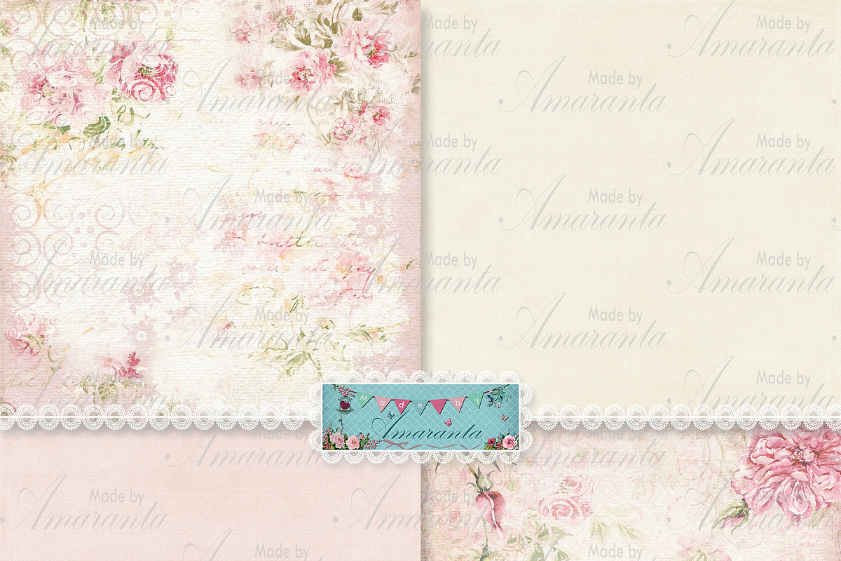 Shabby - Digital Paper Pack, a Pattern Graphic by MadeByAmaranta (Photo 4 of 5)