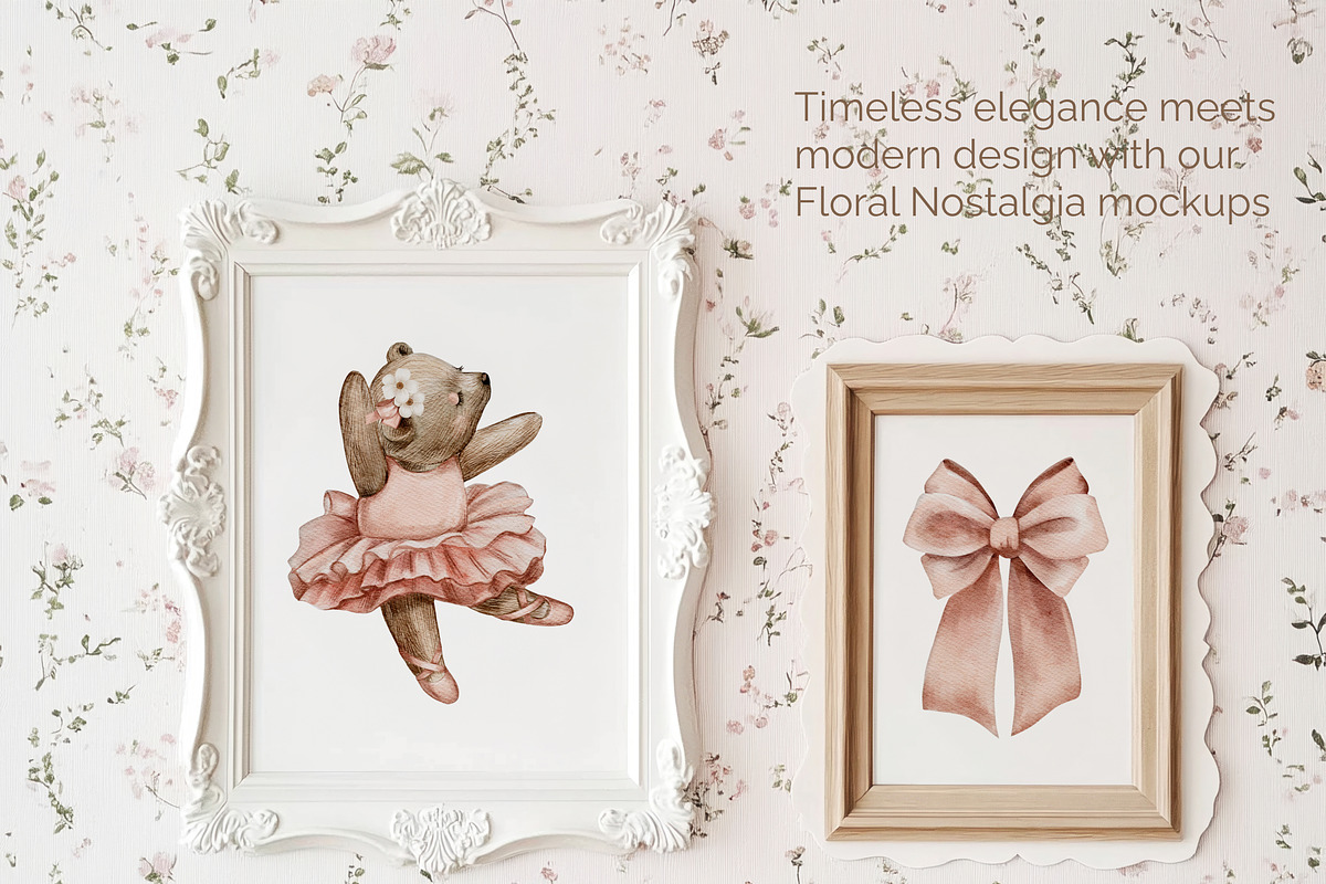 Floral Nostalgia Mockup Frames, a Product Mockup by NikiArts (Photo 3 of 10)