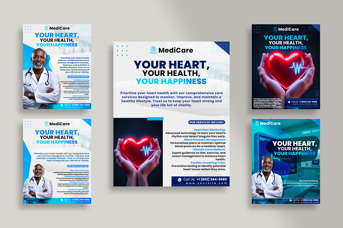 5 Doctor & Medicine Flyer Banners, a Social Media Template by PixelsDesign (Photo 2 of 3)