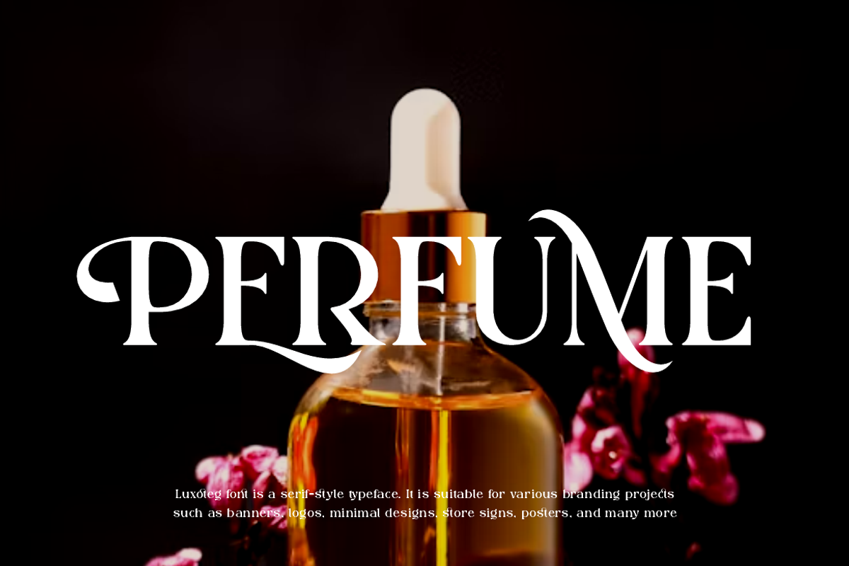 Luxoteg - Luxury Perfume Font, a Serif Font by QR Design Studio (Photo 3 of 15)