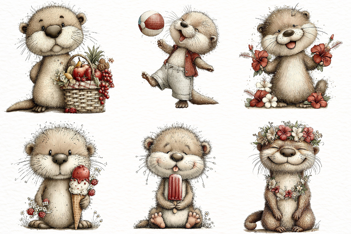 Whimsical summer seal Clipart, an Illustration by Designworld (Photo 2 of 7)