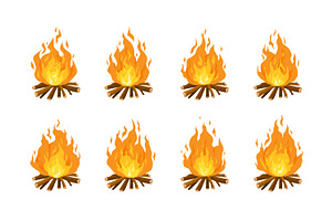Bonfire animation sprites, an Object Illustration by Good Studio