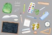 Watercolor School Clipart PNG, an Object Graphic by NataliArkushArt (Thumbnail 2 of 7)