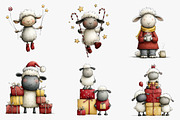 Christmas Sheep Clipart, an Illustration by CreationArt (Thumbnail 4 of 5)