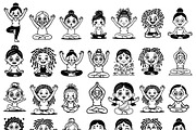 Cute yoga poses vector SVG, a Person Illustration by SketchArtStudio (Thumbnail 2 of 3)