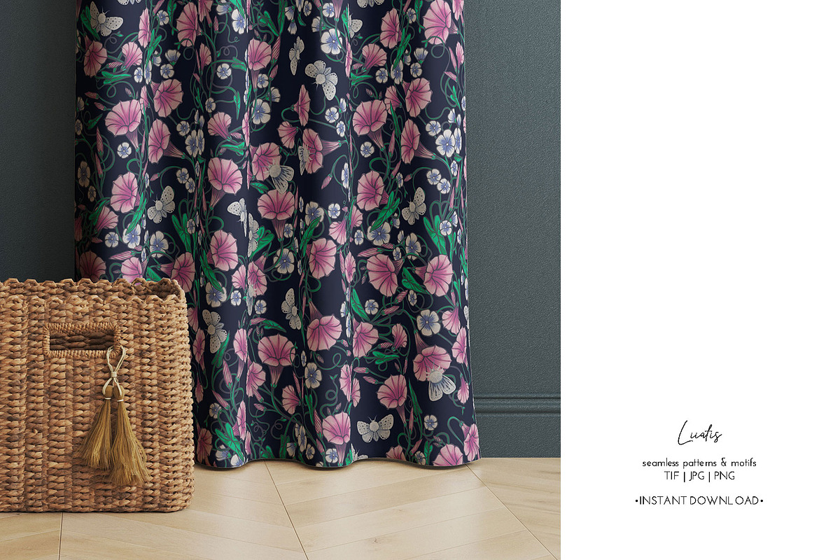 MOTHS — Dark Floral Patterns, a Decorative Illustration by Liiafis (Photo 6 of 8)
