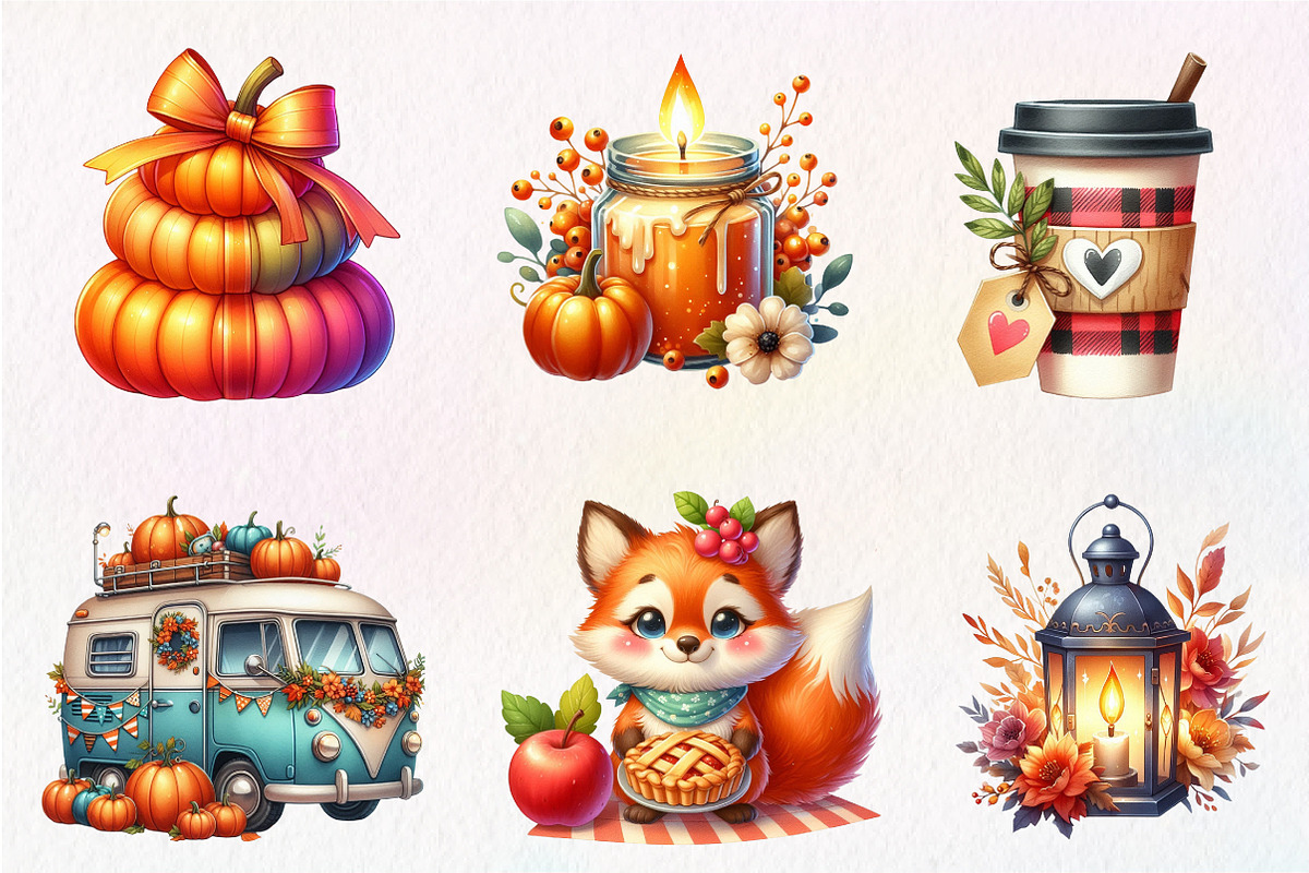 Autumn Fall Sublimation Clipart, an Illustration by CreationArt (Photo 6 of 6)