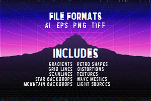 NeonWave Retro Future Grids & Shapes