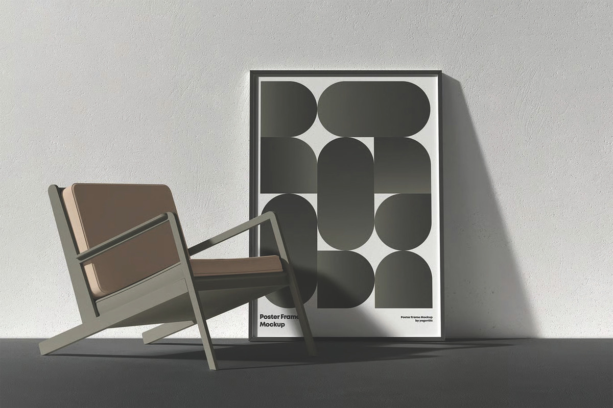 Minimalist Poster Wall Frame Mockup, a Packaging Mockup by DesignRushMarket (Photo 5 of 16)