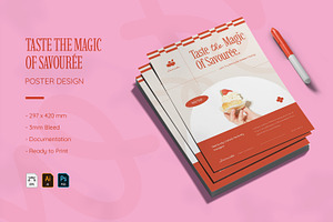 Taste The Magic of Savourée - Poster, a Poster Template by VUNIRA