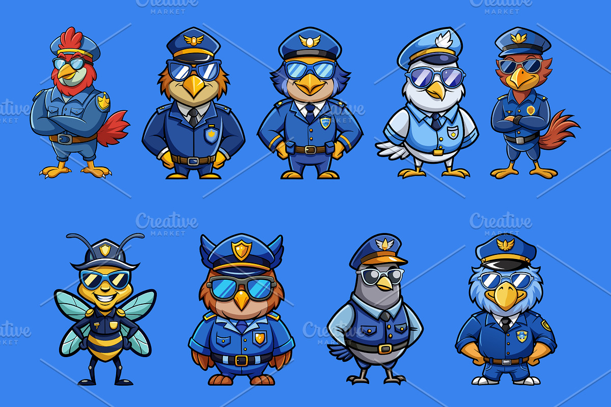 Winged Police Mascot Illustration, an Illustration by Riswan Ratta (Photo 4 of 4)