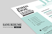 Sans Resume -Cover Letter -Portfolio, a Resume Template by Pixel Strawberry (Thumbnail 1 of 5)