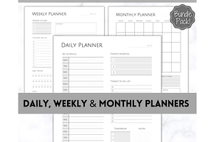 Daily Planner, Weekly, Monthly PACK