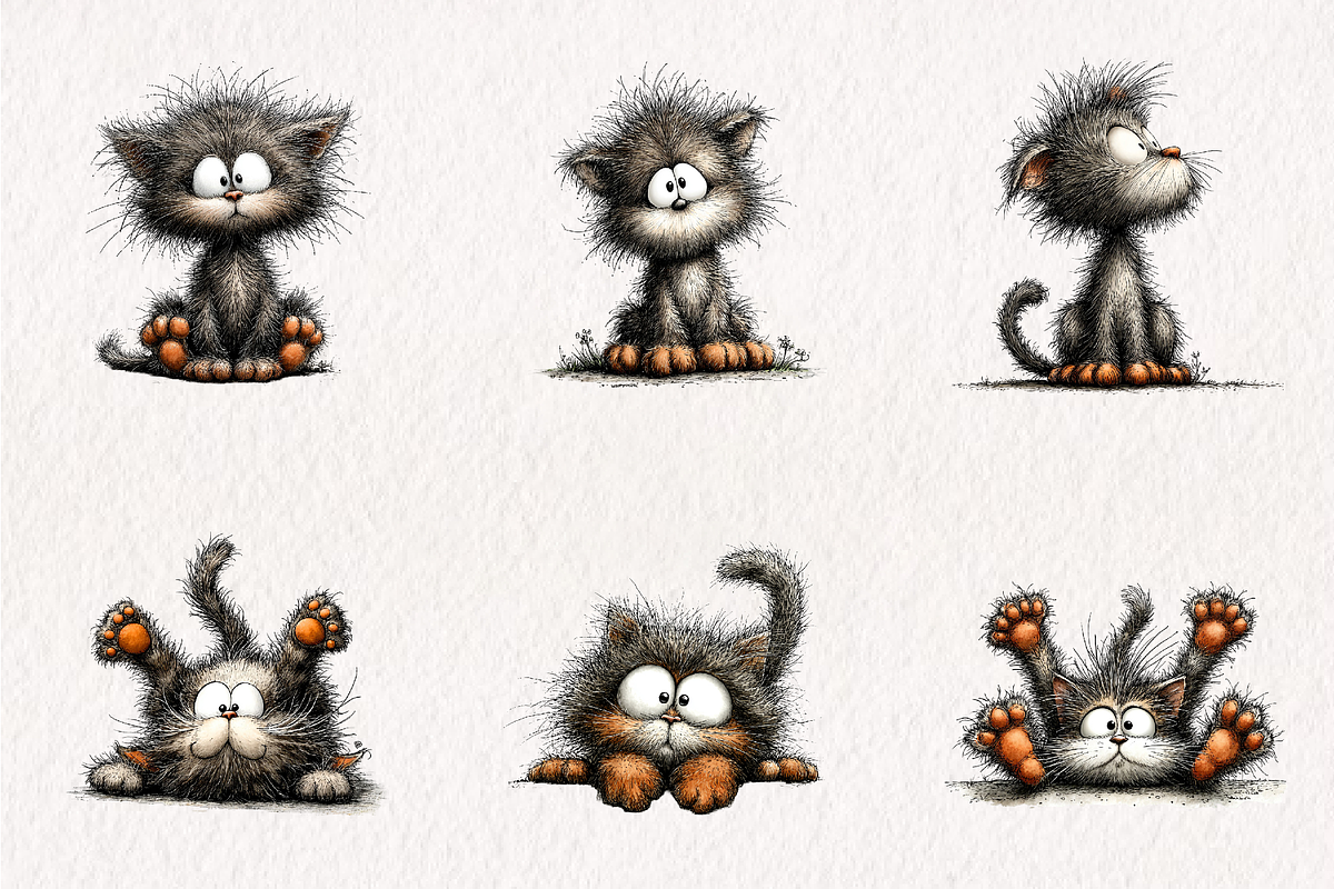 Fluffy Kitten Clipart PNG, an Illustration by CreationArt (Photo 4 of 7)