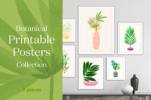 Tropical Botanical Art Wall Set