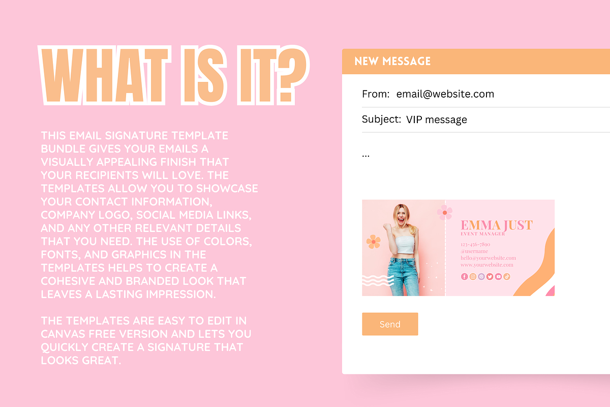 Pastel Email Signature Templates, an Email Template by SunshineStudioBoutique (Photo 2 of 10)