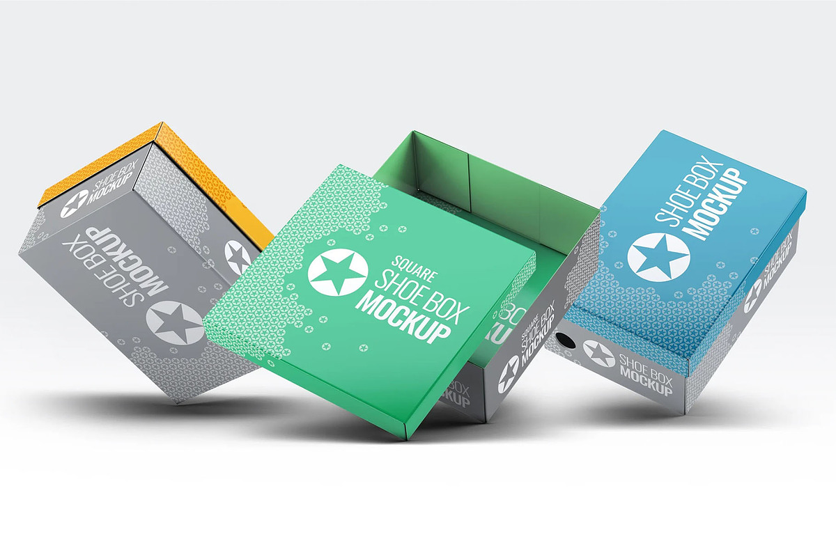 Shoe Boxes Mock-Up Bundle, a Packaging Mockup by DesignRushMarket (Photo 1 of 14)