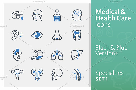 Medical Specialties Icons Set 1