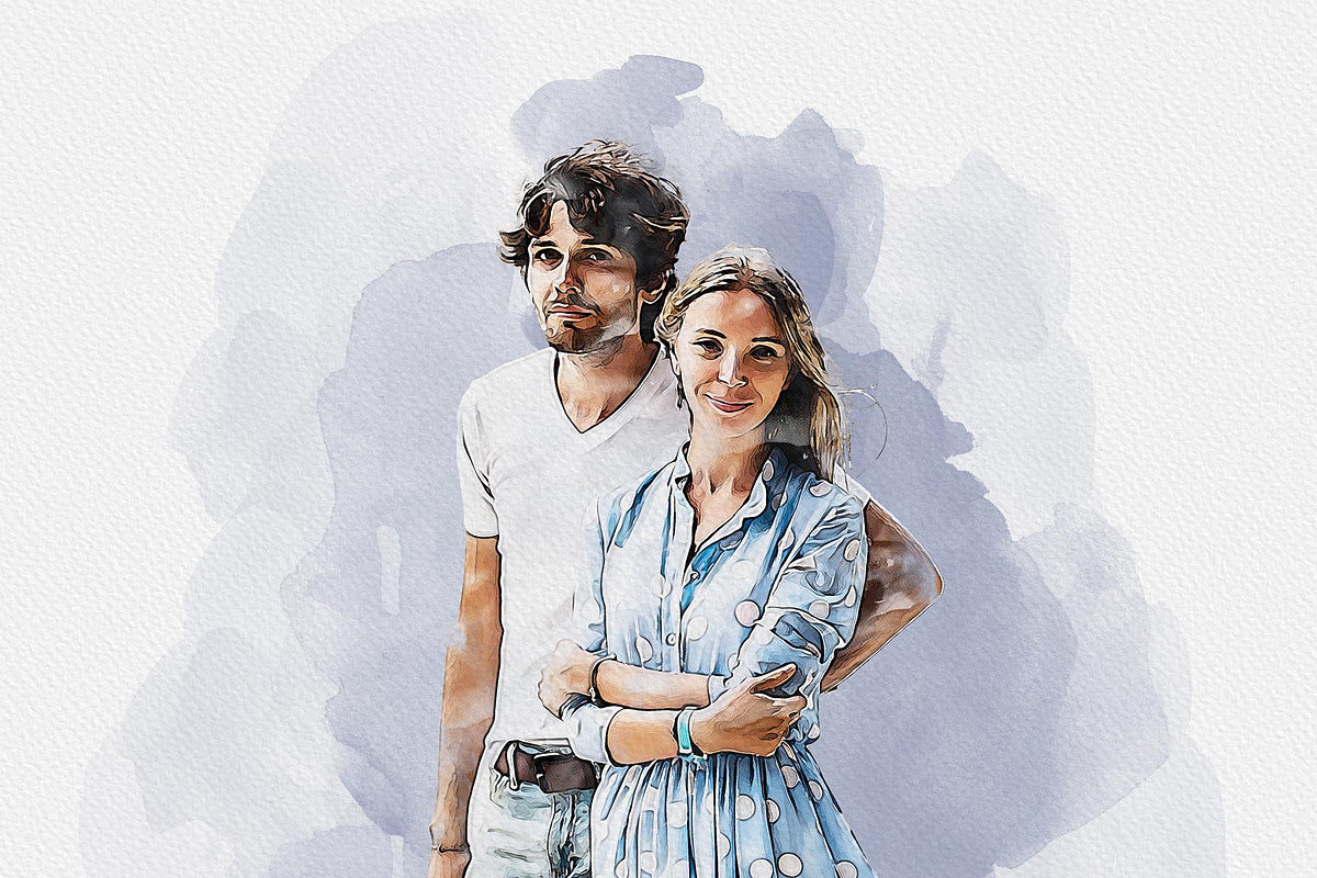 Watercolors Couple's Dreamy Painting, an Action Add-On by MRI STUDIO (Photo 21 of 26)