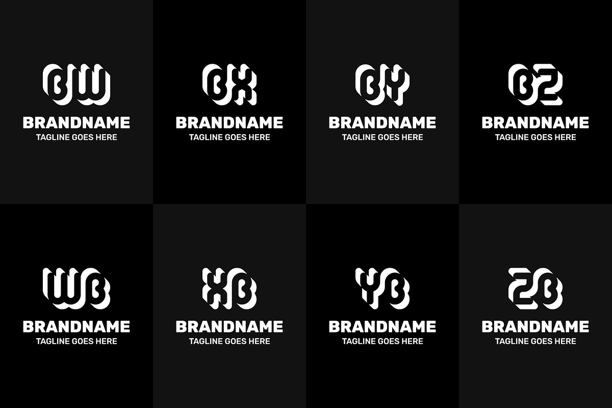 Letters BW WB BX XB BY YB BZ ZB Logo, a Branding & Logo Template by Pray Art Design Studio (Photo 2 of 2)