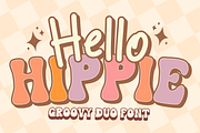 Hello Hippie is a retro duo font, a Handwritten Font by Brown Cupple (Thumbnail 1 of 7)