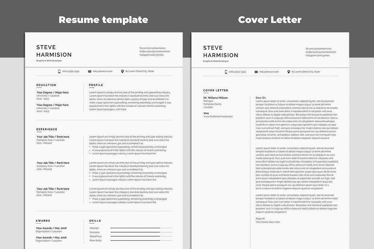 Cv template, a Resume Template by paulresume (Photo 2 of 3)