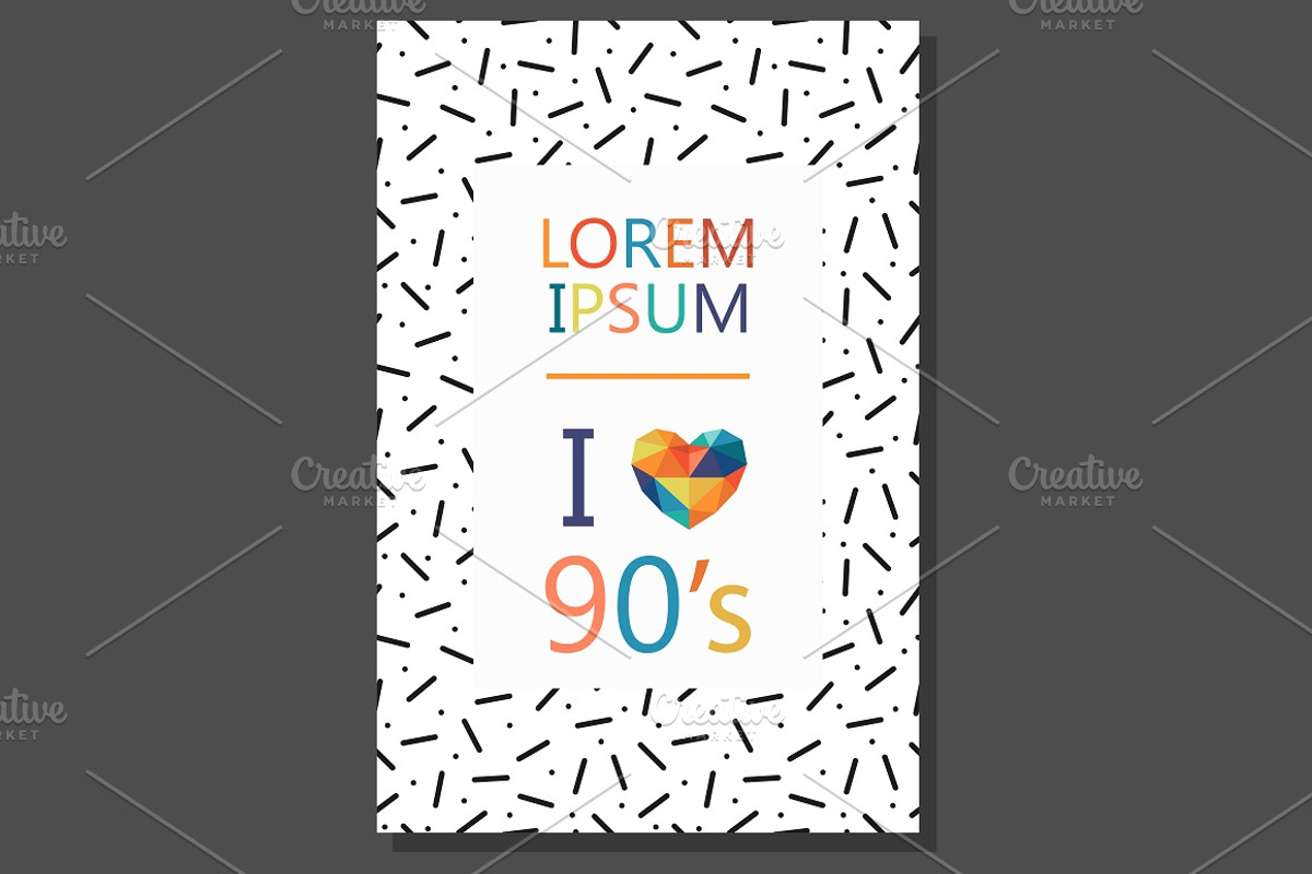 Cards, posters. Trendy design 80-90s, a Brochure Template by ExpressShop (Photo 3 of 3)