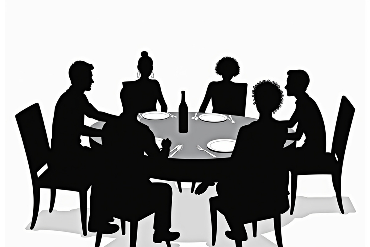 Dinner Table Silhouette Art, an Illustration by hafijul (Photo 2 of 9)