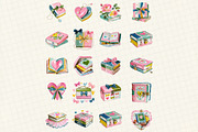 Valentine's Book Coquette Clipart, an Illustration by DreamCafeArt (Thumbnail 3 of 6)